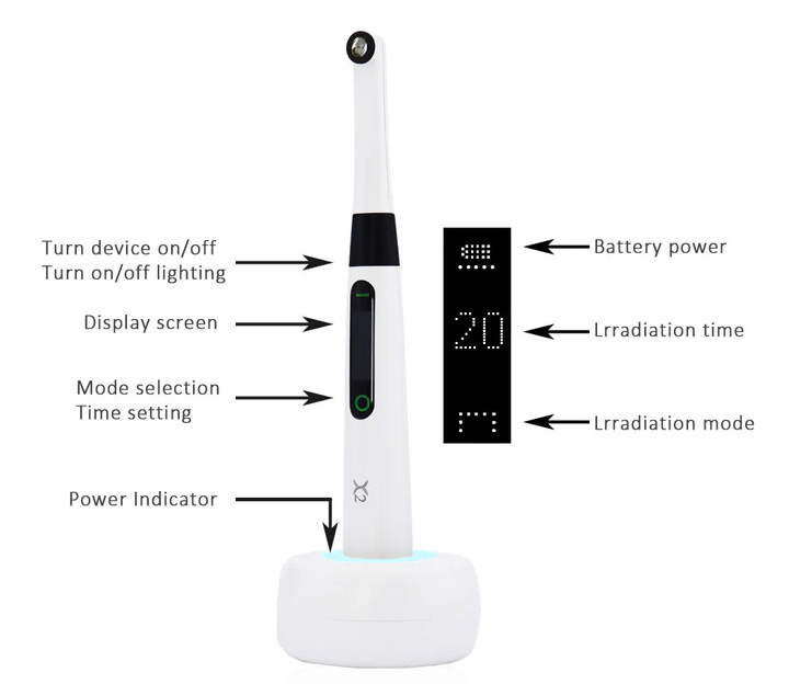 Dental Wireless Xlite2 Ultralight 5W LED Curing Light Lamp with Endo Lens
